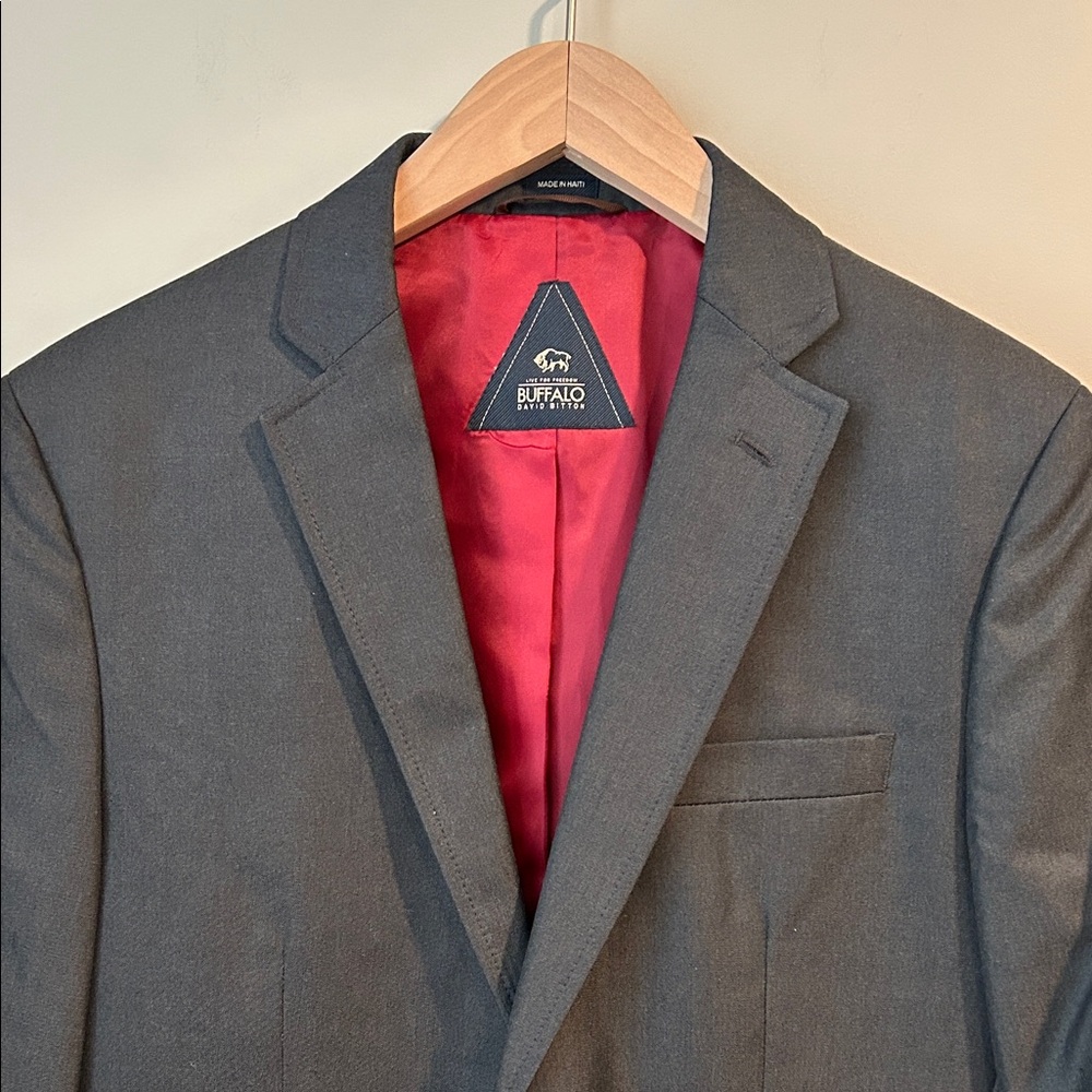 Buffalo David Bitton Charcoal Blazer with Red Lining